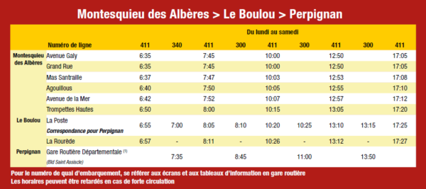 Horaire bus s2