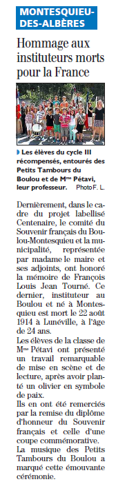 hommage aux instituteurs