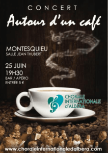 Affiche autour d'un café